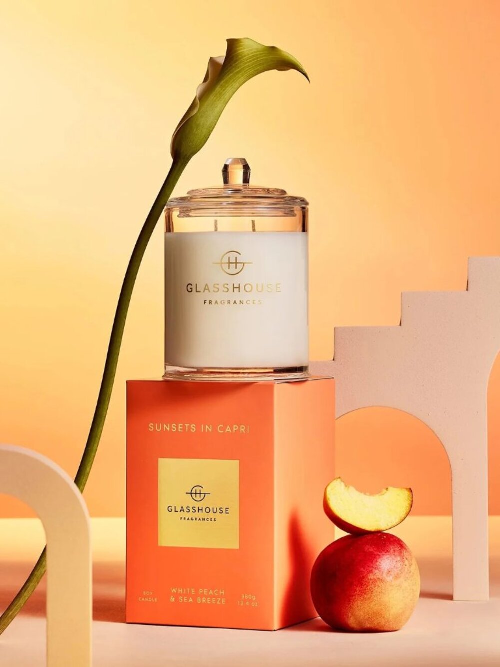 GLASSHOUSE FRAGRANCES Candle Sunsets in Capri Double Wick 13.4 oz. NWT NIB